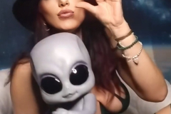 Sandra Sayer Space Background With Alien Baby